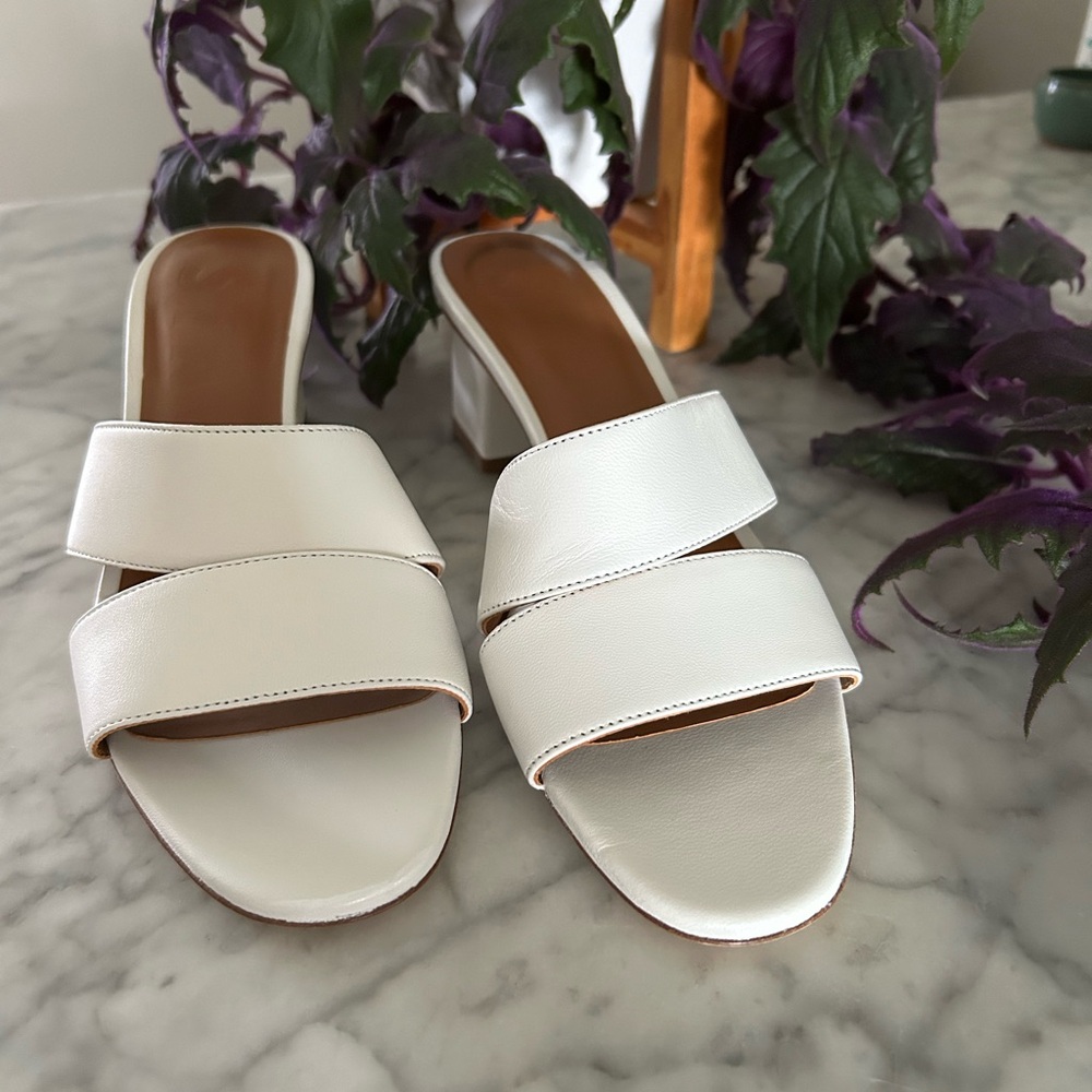 STAUD Off White 2 Strap Heels